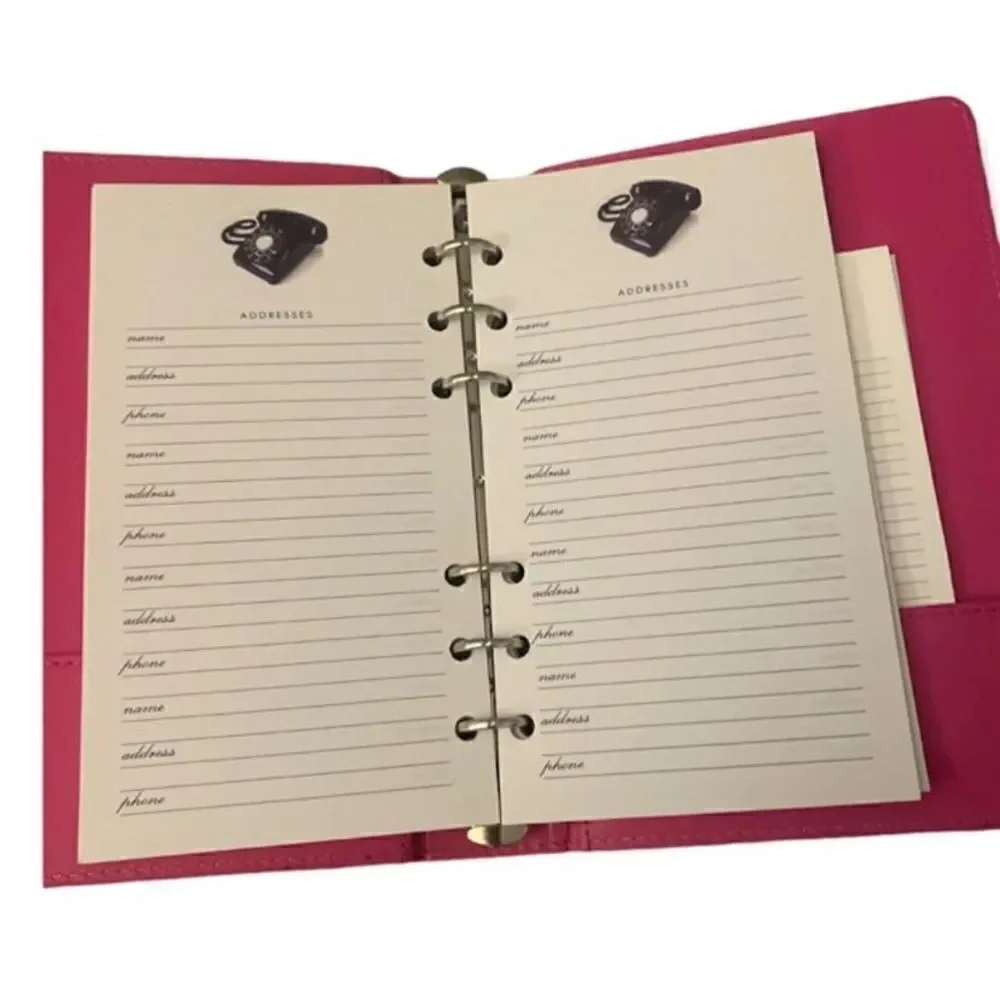 Vegan leather binder address book